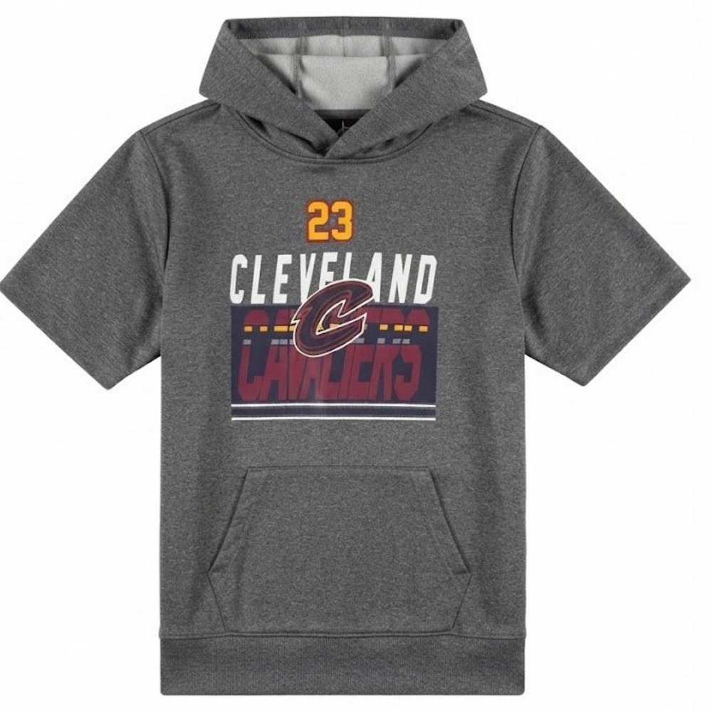 NBA Cleveland Cavaliers LeBron James 23 Short Sleeve Hoodie Youth XL Grey